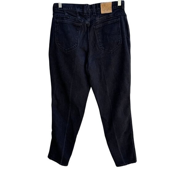Lee Riveted Womens Vintage Black Relaxed Fit High Waist Tapered Leg Mom Jeans 14 - Picture 2 of 8